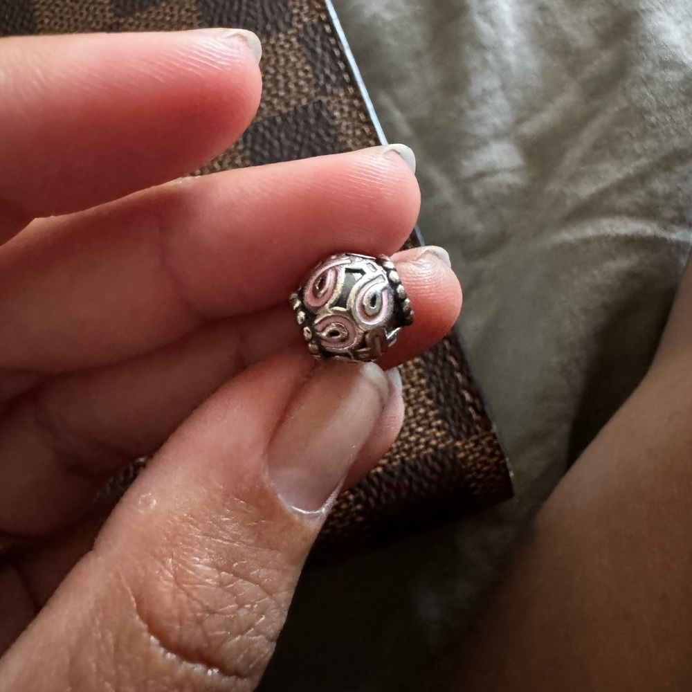 Pandora Silver and Pink Swirl Charm